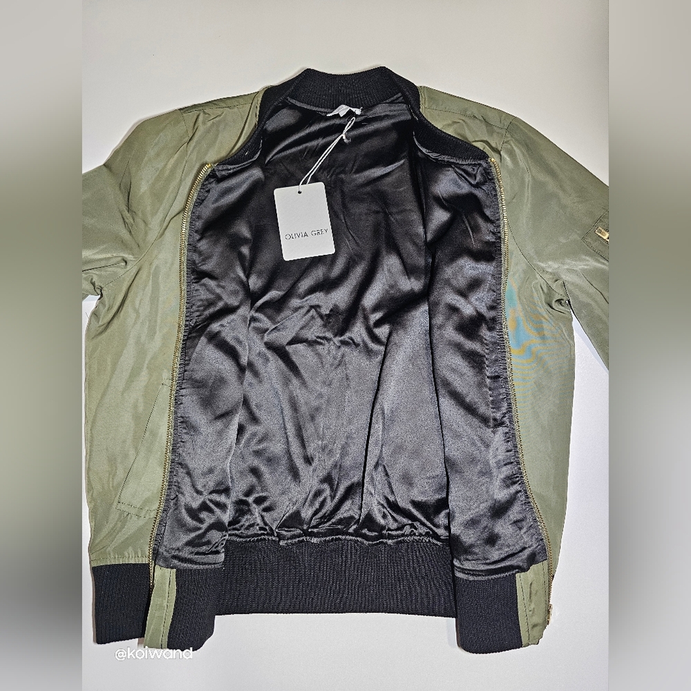 Women's Bomber Jacket Full-zip Padded Casual Active Sport Coat Outwear - Picture 9 of 14